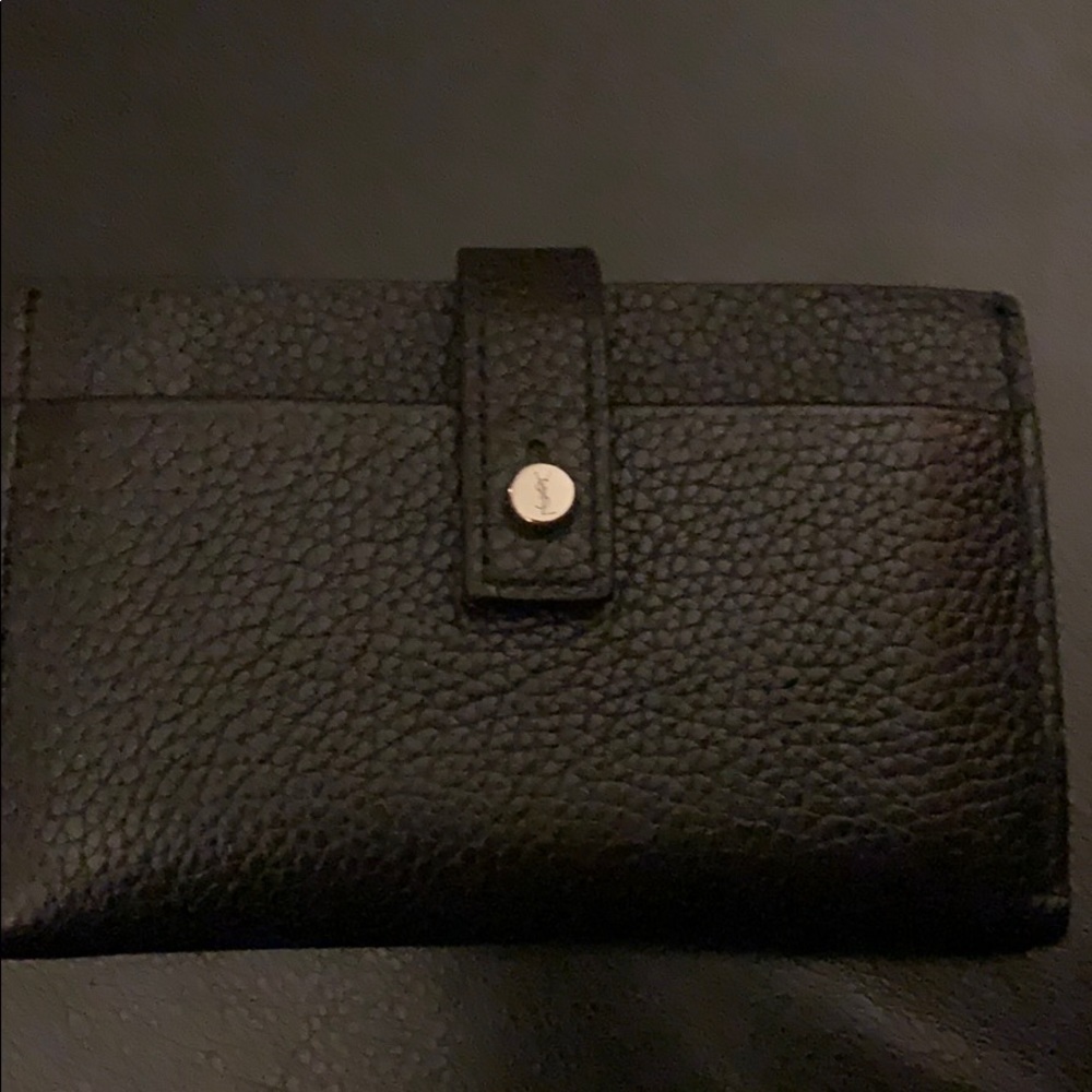 Saint Laurent sac de jur card hold black leather